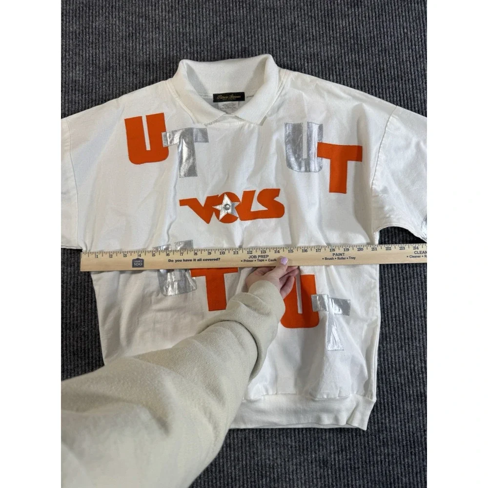 Vintage Patricia Sherman Tennessee‎ Volunteers Sweatshirt White Orange Silver